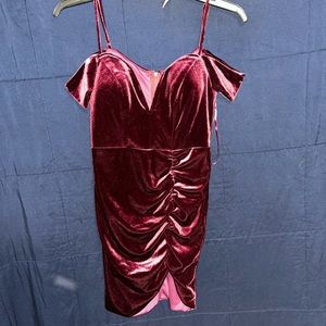Mini dress purple velvet size xs